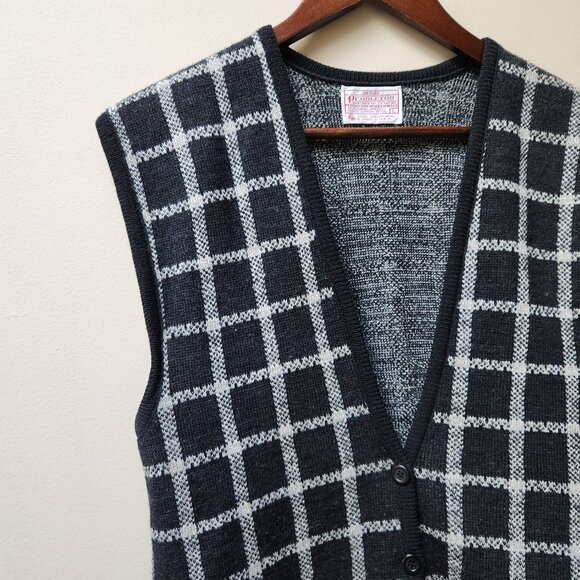 Pendleton 100% wool grid print sweater vest / L - Picture 3 of 5